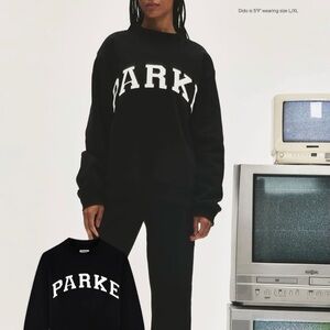 BRAND NEW! PARKE Varsity Fleece Mockneck L/XL (black + white)